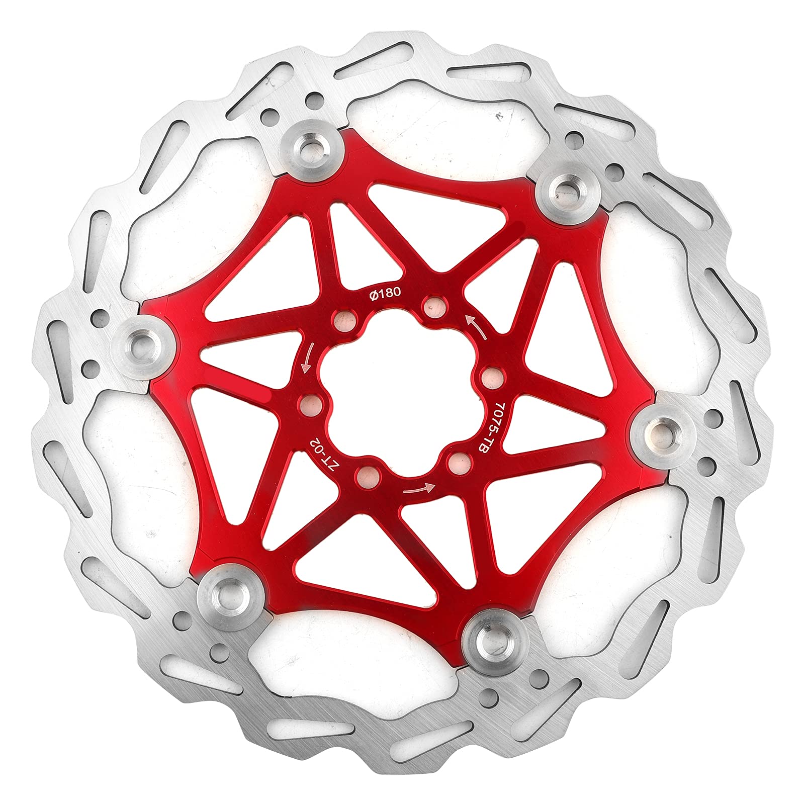 ANKROYU 180 mm schwimmender Scheibenbremsrotor mit 6 Schrauben, rostfreier schwimmender Fahrradbremsbelag, Wärmeableitungs-Fahrradbremsrotor, leichter schwimmender von ANKROYU