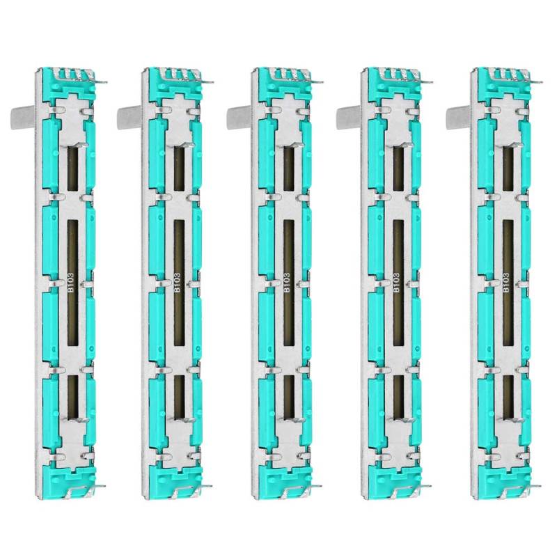 ANKROYU 5 teiliges Schiebe Potentiometer, Doppelkanal-Straight-Slide-Mixer-Fader, Gerades Potentiometer, Slide-Potentiometer Für Mehrere Zwecke B10K von ANKROYU