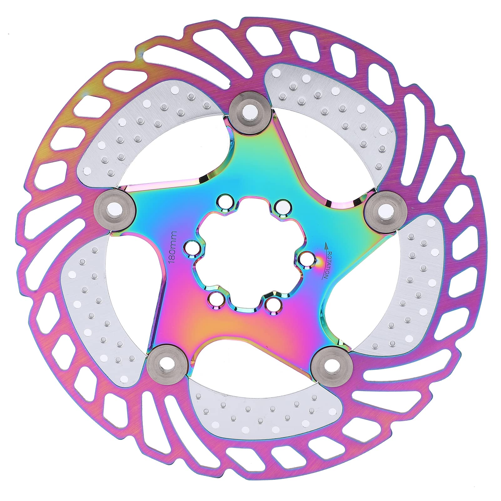 ANKROYU 6 Nägel Fahrrad-Scheibenbremsrotor, verschleißfester Fahrrad-Bremsrotor, Anti-Verformungs-Fahrradbremsen-Kühlrotor, Wärmeableitungs-Fahrrad-Scheibenrotor zum Radfahren (180mm) von ANKROYU