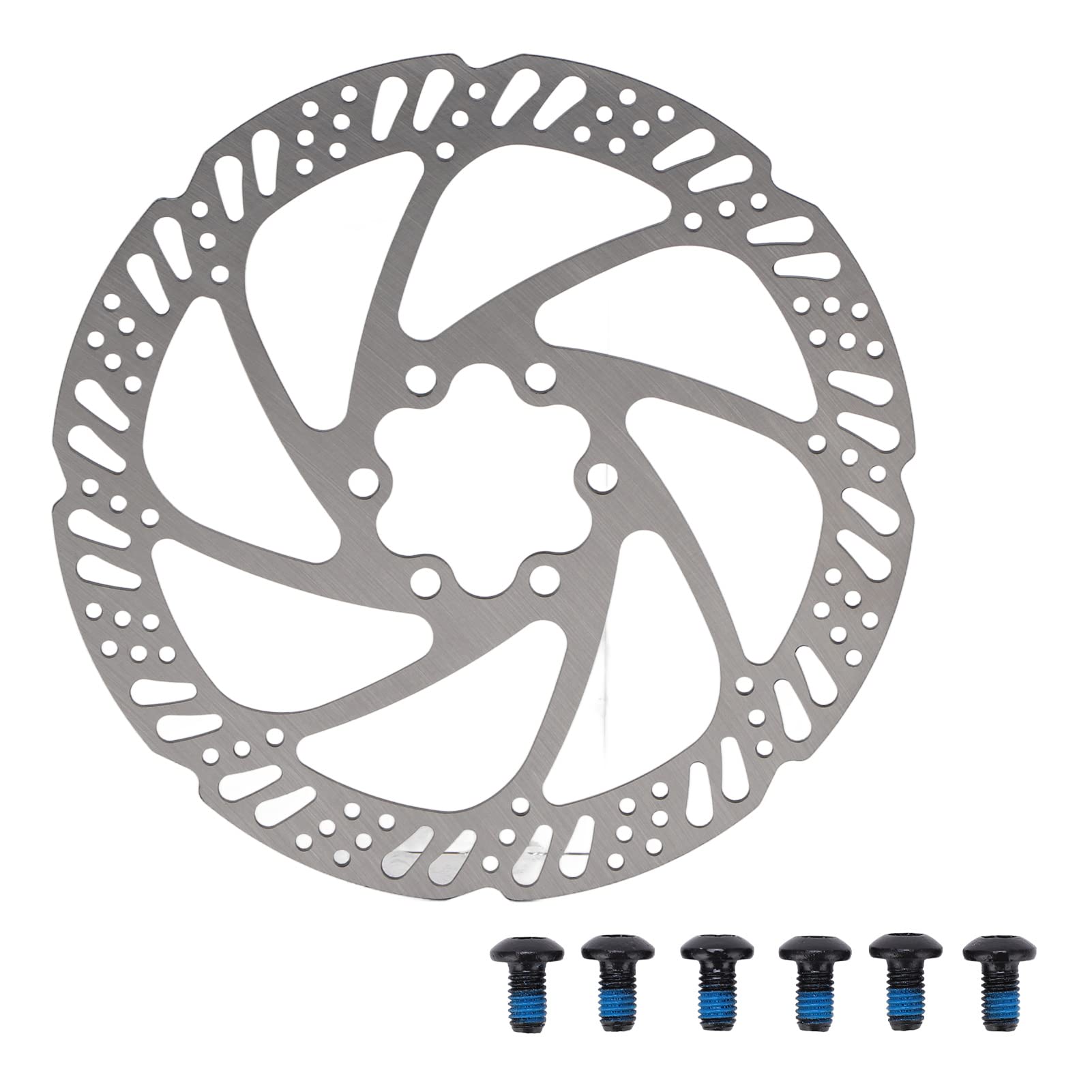 ANKROYU Mountain Road Cycle 6-Loch-Rotor, Scheibenbremsrotor mit multilateraler Führung aus Edelstahl, verschleißfester Scheibenbremsbelag für Fahrradteile (160mm) von ANKROYU