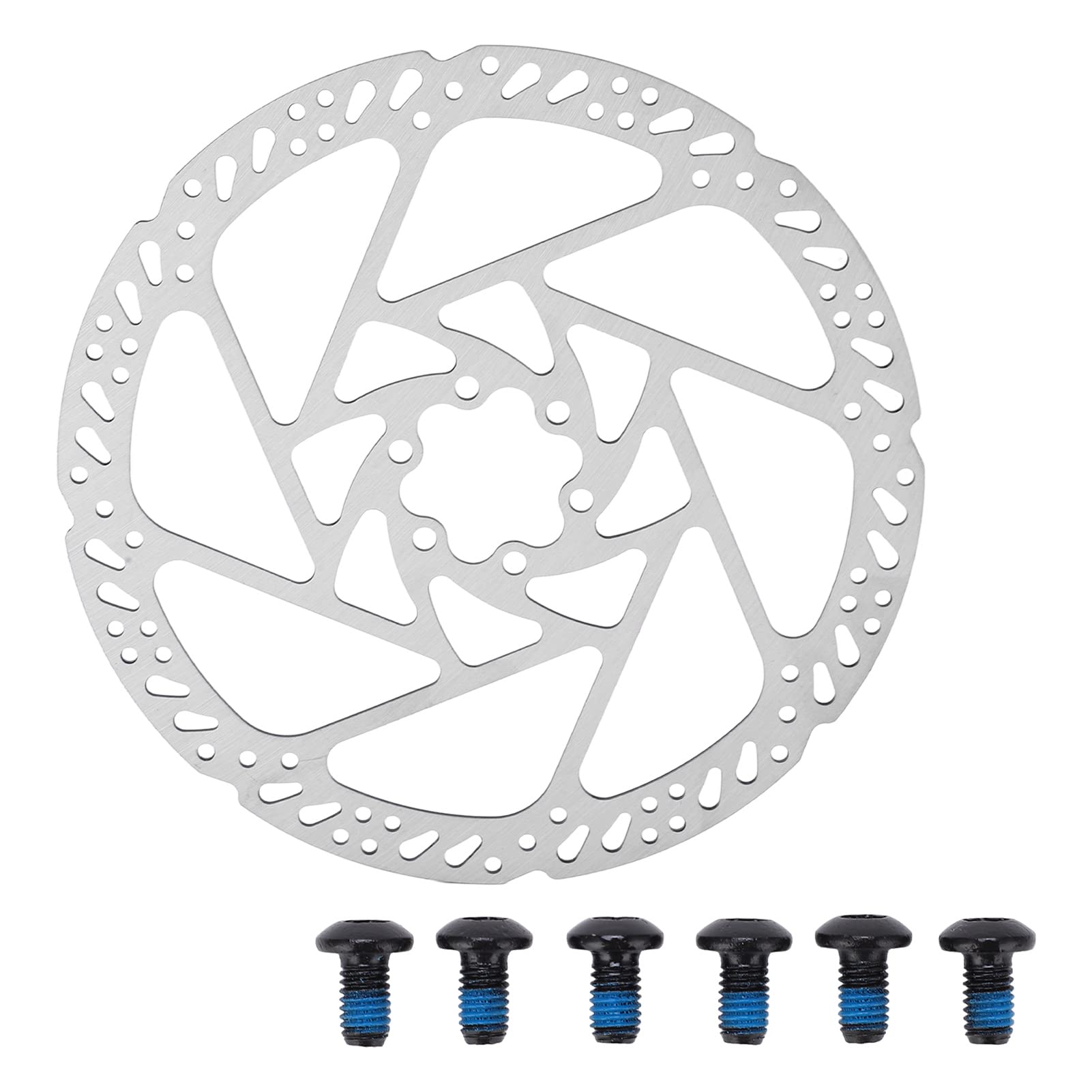 ANKROYU Mountain Road Cycle 6-Loch-Rotor, Scheibenbremsrotor mit multilateraler Führung aus Edelstahl, verschleißfester Scheibenbremsbelag für Fahrradteile (203mm) von ANKROYU