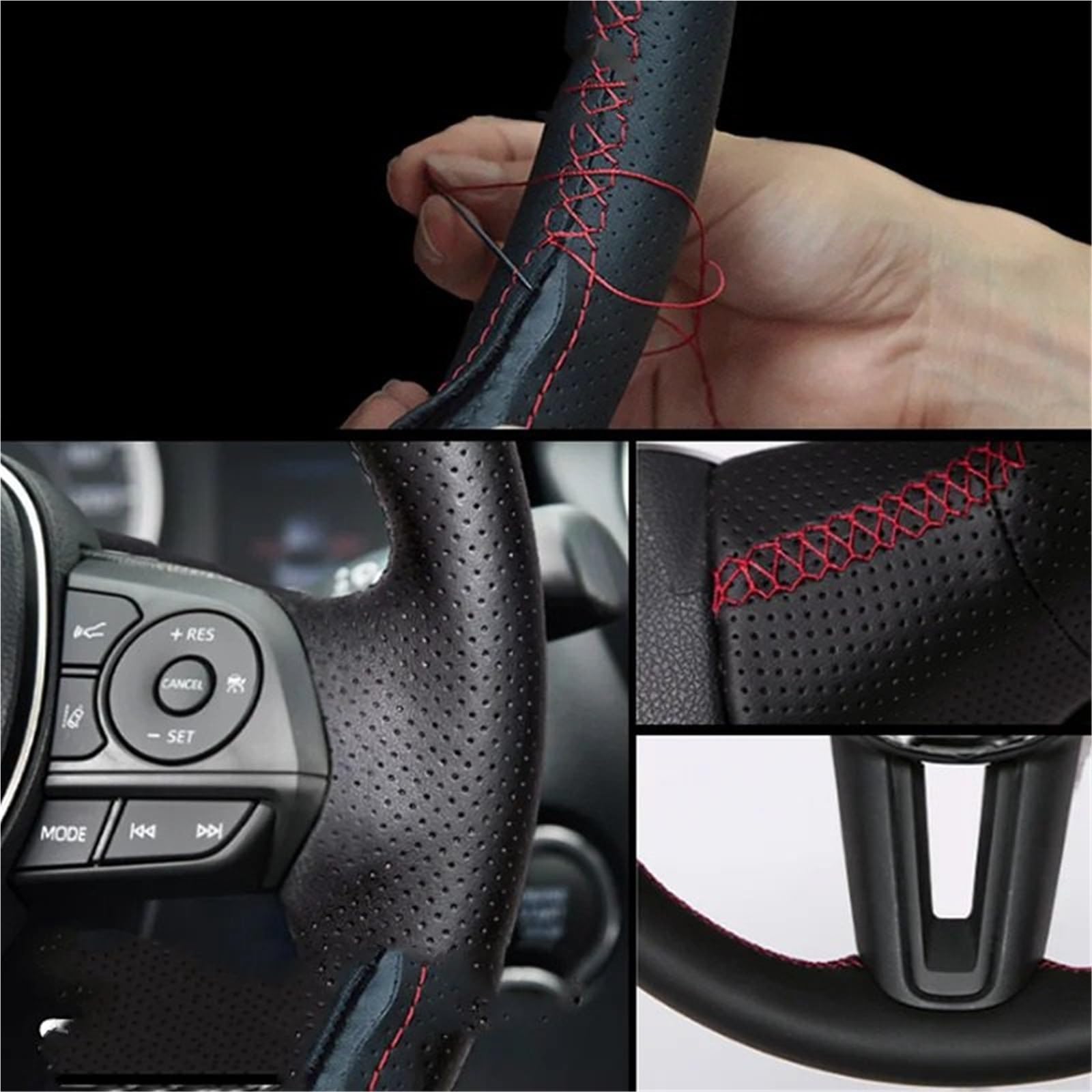 Auto Lenkradbezug Für E46 Für 318i Für X5 Für E53 Für 325i Für E39 Auto Zubehör Lenkung Wrap Auto lenkrad Abdeckung Lenkradbezug(Black Thread) von ANNAKETZPW