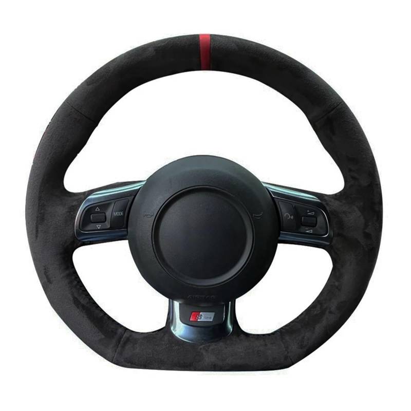 Auto Lenkradbezug Für TT Für TTS Für 8J 2006-2014 Für A3 Für S3 Für 8P Für Sportback Für R8 Braid Auto Lenkrad Abdeckung Hand Nähen Lenkradbezug(Black Thread) von ANNAKETZPW