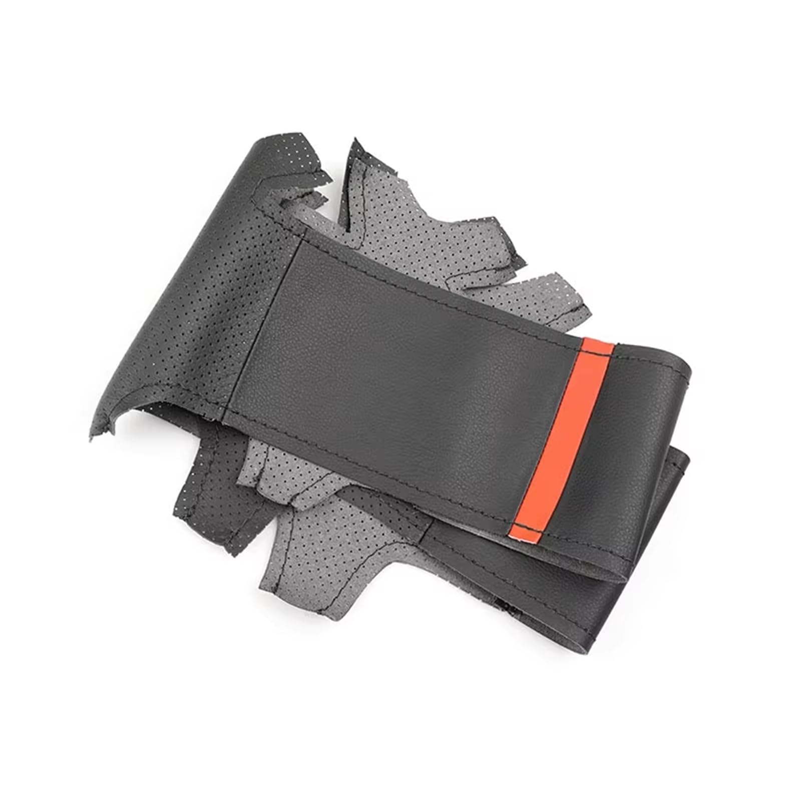 Lenkradbezug Winter Warm Auto Innen Lenkrad Abdeckung Hand Geflecht Perforierte Leder Trim Für Nissan Für Pathfinder Für III Für Frontier Auto Lenkradbezug rutschfest(Black line-Red) von ANNAKETZPW