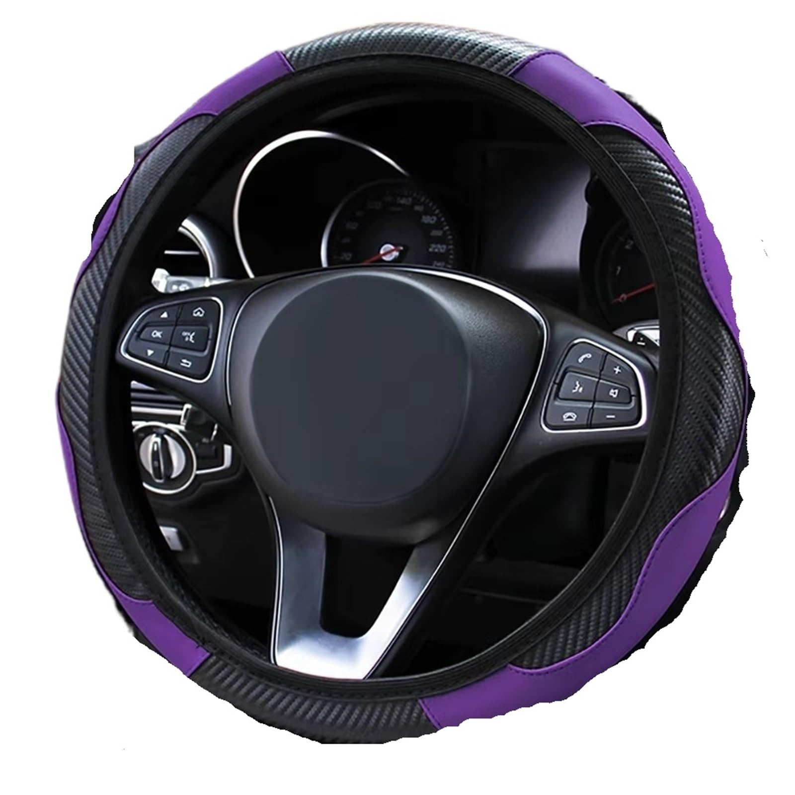 Lenkradbezug Winter Warm Autodekoration, Autozubehör, Auto-Lenkradbezug, rutschfest, PU-Leder, Lenkbezüge, Geeignet Für 37–38 cm Auto Lenkradbezug rutschfest(Purple) von ANNAKETZPW