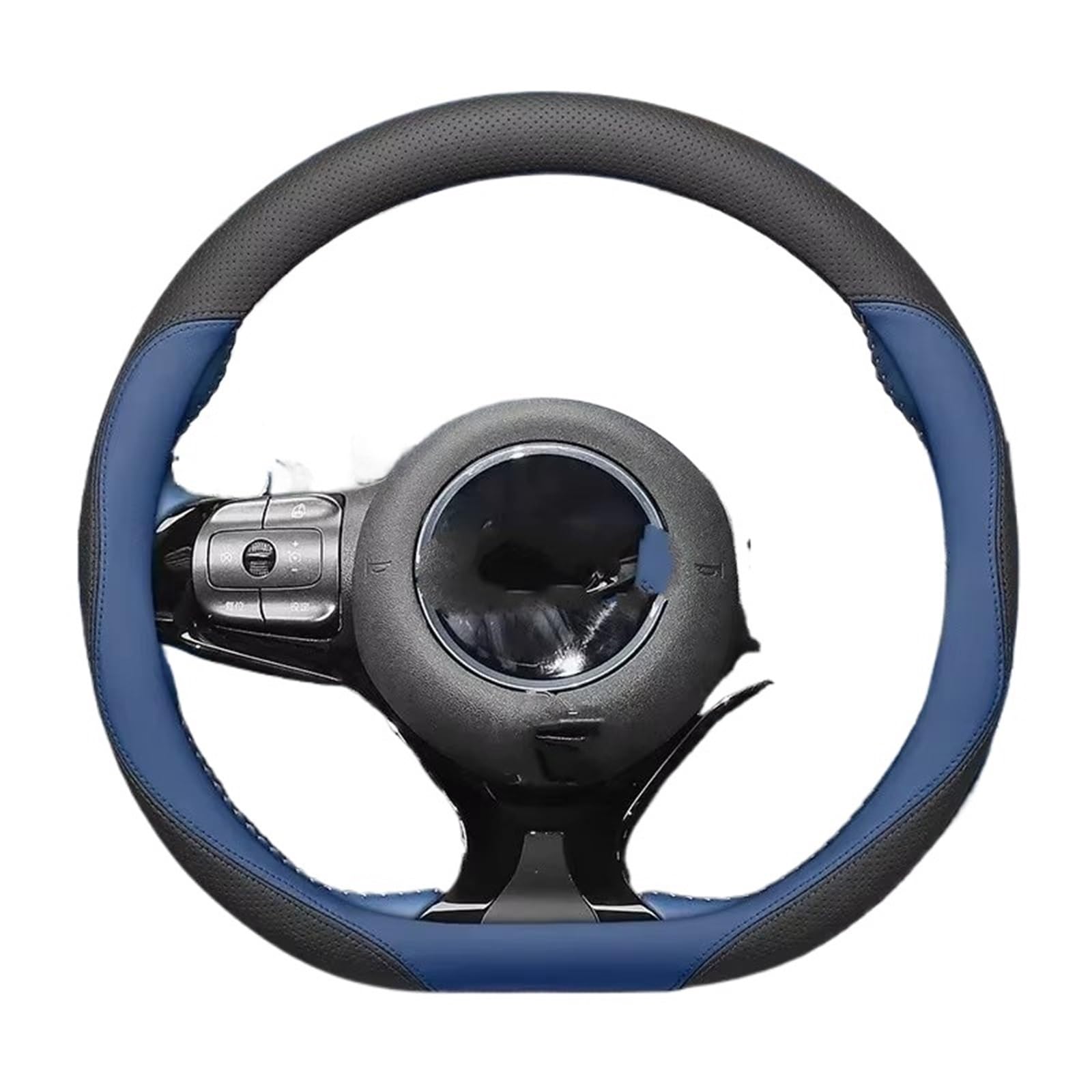 Lenkradbezug Winter Warm Für BYD Anti-schweiß Auto Zubehör Griff Nicht-Slip 38cm Typ D Delphin Möwe Dichtung Lenkrad Abdeckung Auto Lenkradbezug rutschfest(Dark Blue) von ANNAKETZPW