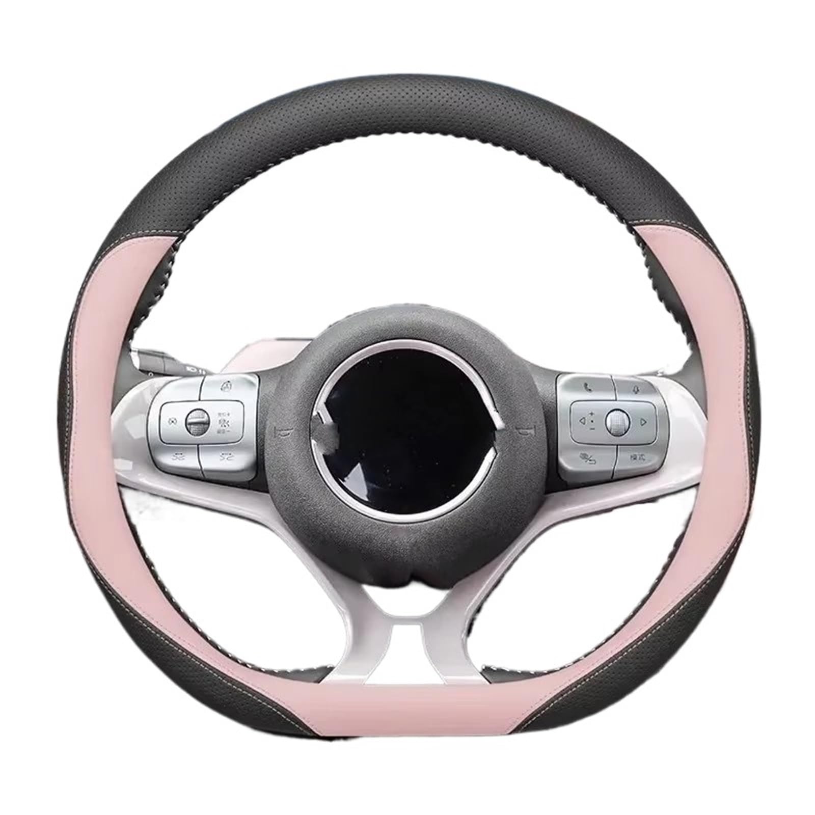 Lenkradbezug Winter Warm Für BYD Anti-schweiß Auto Zubehör Griff Nicht-Slip 38cm Typ D Delphin Möwe Dichtung Lenkrad Abdeckung Auto Lenkradbezug rutschfest(Pink) von ANNAKETZPW