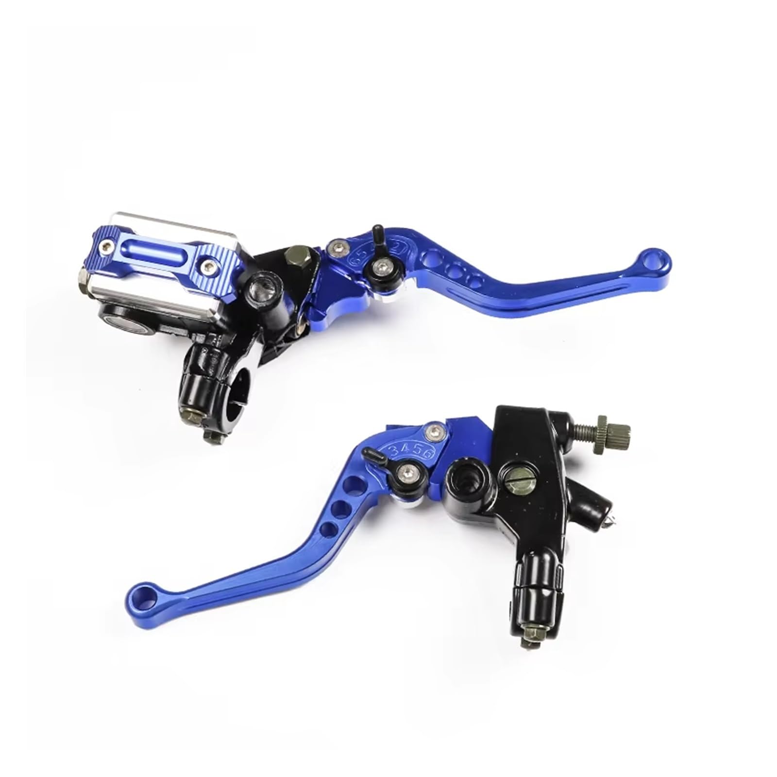 Motorrad Kupplung Für Die Meisten Motorräder 1 Paar 7/8 Zoll (22 Mm) CNC-Aluminium-Bremskupplungs-Hauptzylinder-Reservoirhebel Motorradzubehör Kupplung Bremshebel(Blue 1set) von ANNAKETZPW