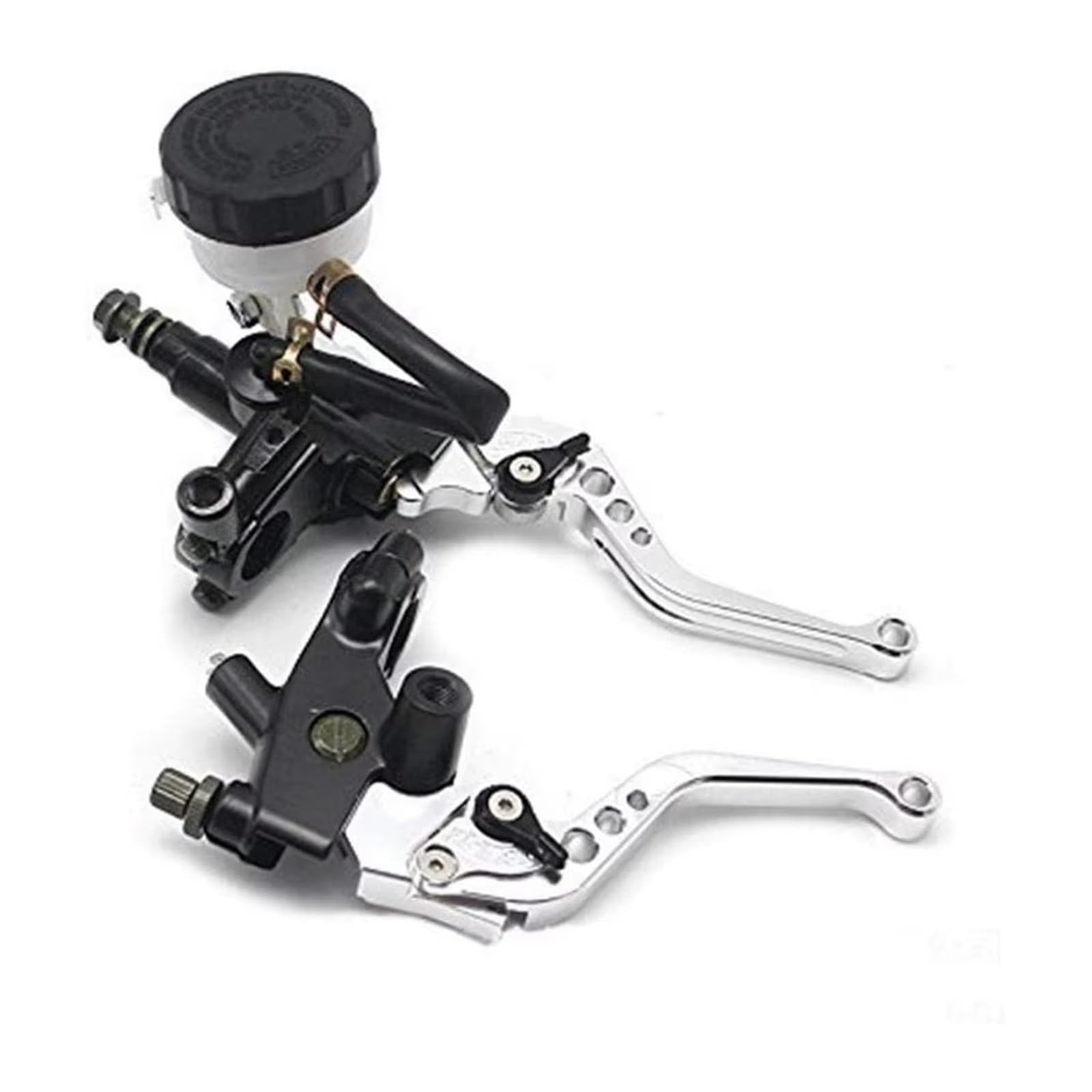 Motorrad Kupplung Geeignet Für Die Meisten Motorräder. 22-mm-Aluminium-Motorrad-Kupplungsbrems-Hauptzylinder-Reservoir-Hebel-Kit, Flüssigkeitsreservoir-Set Kupplung Bremshebel(Silver) von ANNAKETZPW