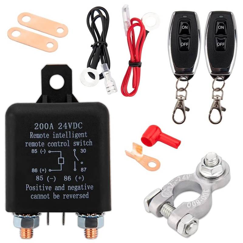 ANNJUC Fernbedienungs-Batterietrennschalter, Fernschalter für -Autoschalter Diebstahlsicherung, 24V 200A Batterie-Fernbedienungsschalter von ANNJUC