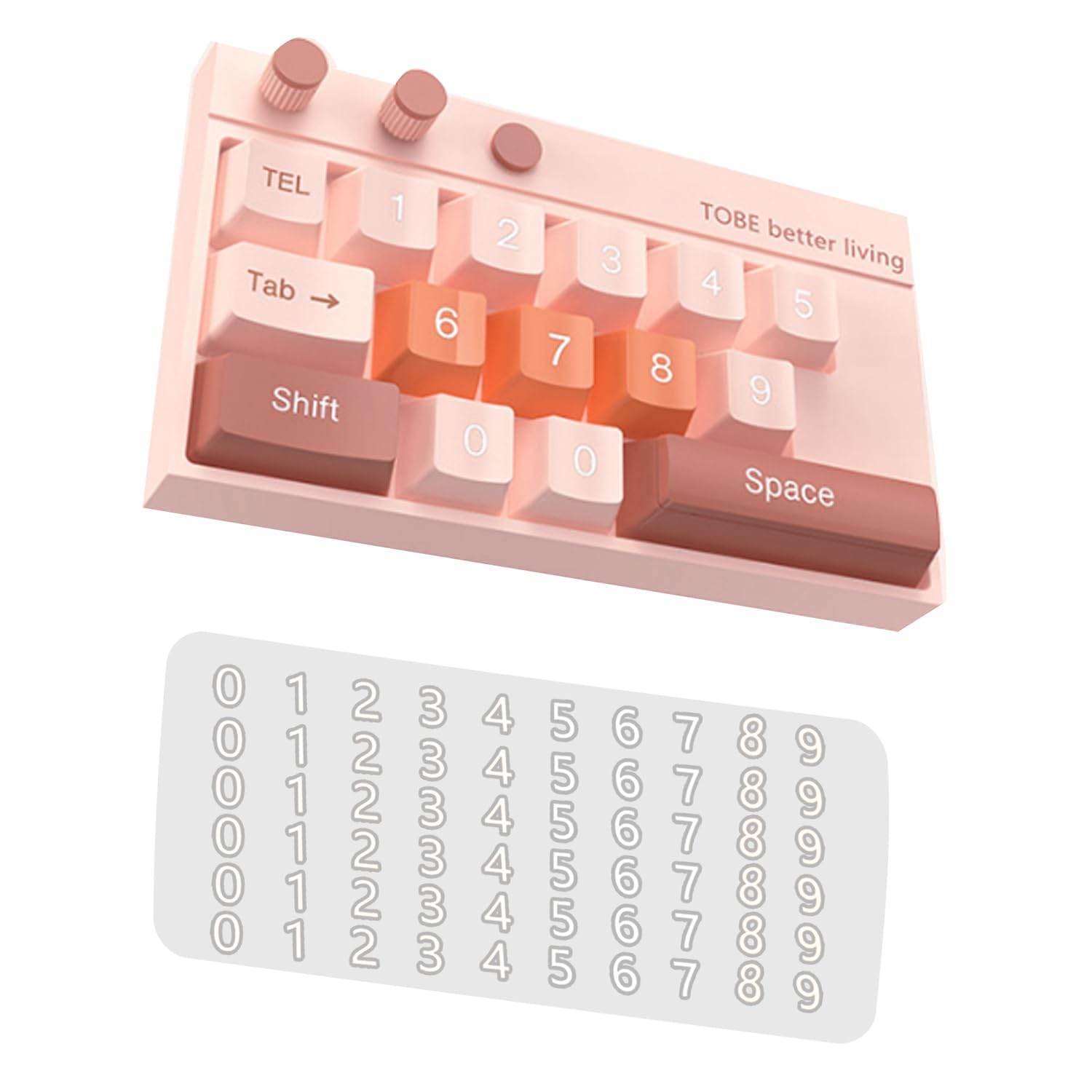 ANNJUC Nummernschild für temporäres Parken, Armaturenbrett, kleine Tastaturform, verstecktes bewegliches Telefonnummernschild, temporäres Parknummernschild, Rosa, 1 Set von ANNJUC