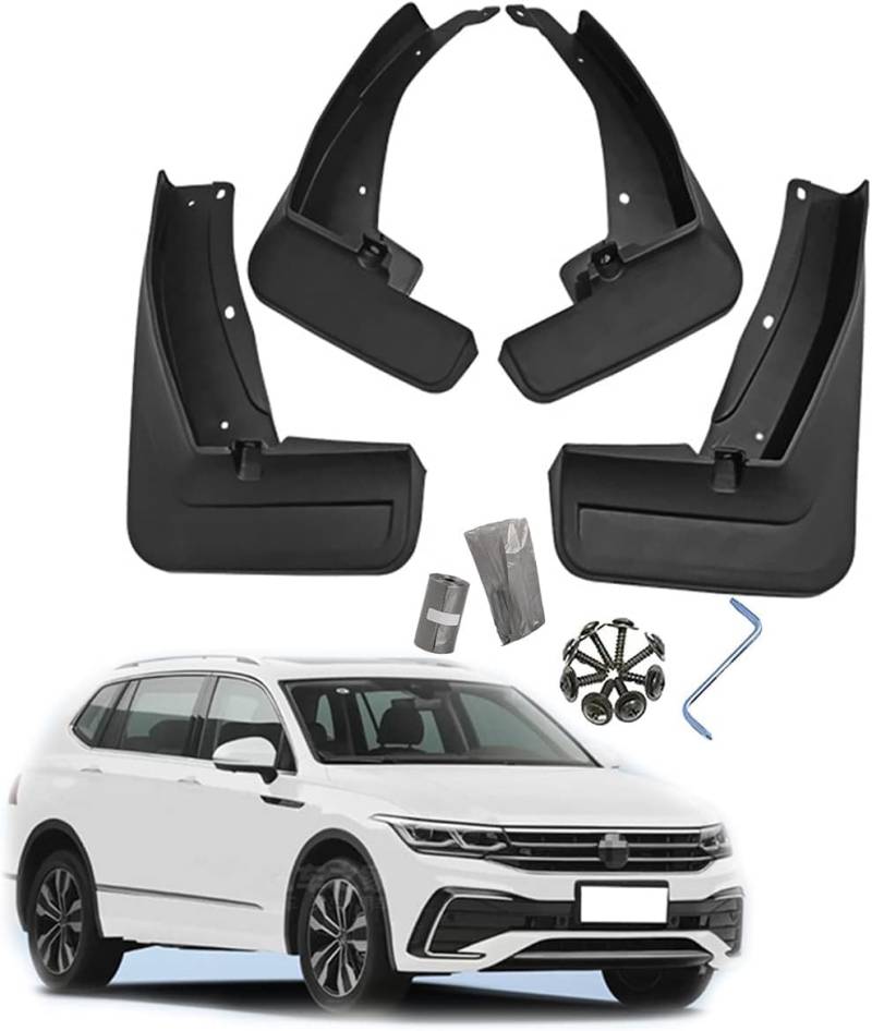 4 Stück Auto Schmutzfänger, für VW Tiguan R-Line 2019 2020 2021 2022 2023 Spritzschutz Protektoren Bausatz Kratzfest Dekoration Auto Zubehör,A-2022-2023 von ANRAM