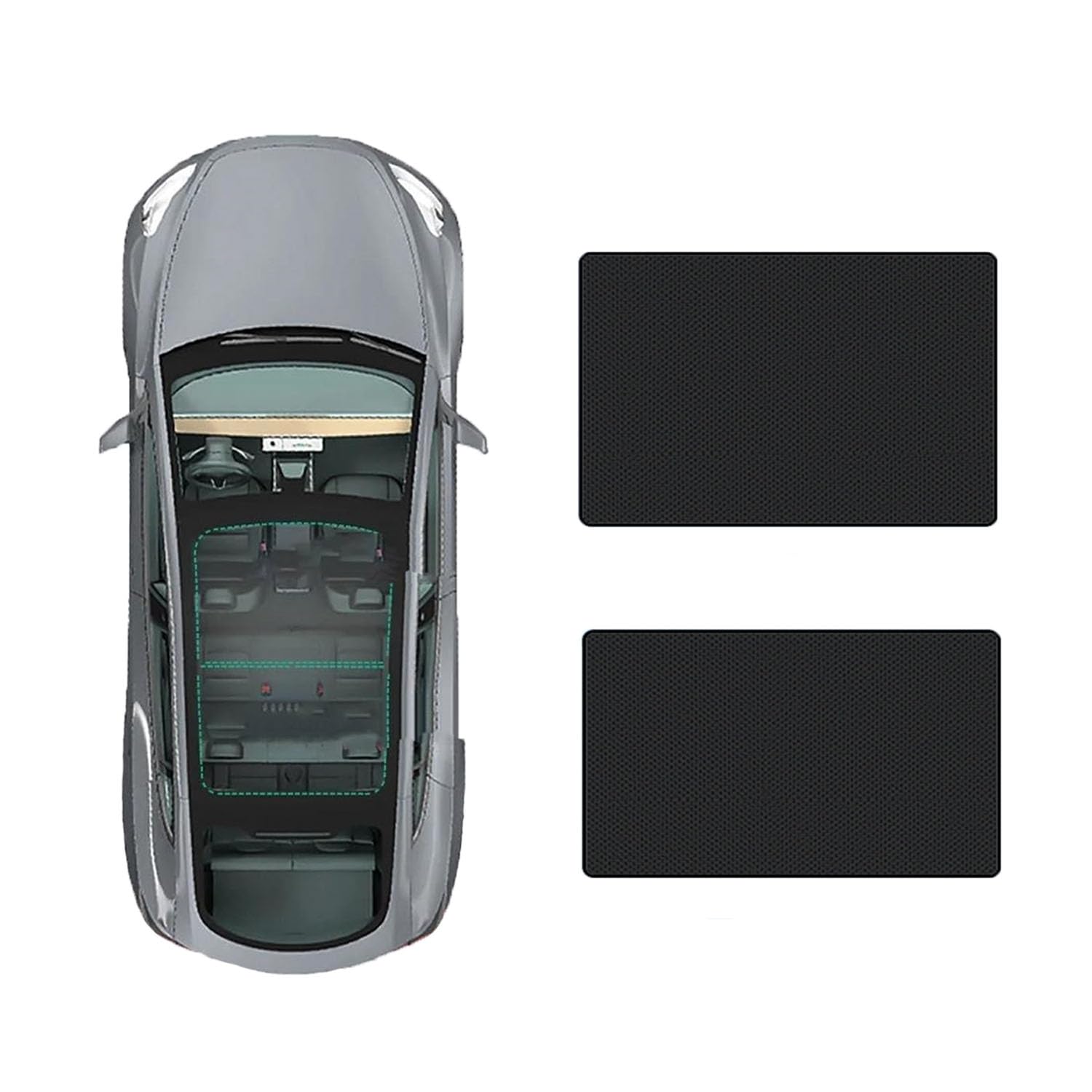 Für Ford EVOS 2022- Auto-Schiebedach-Beschattung,Dach Wärme Isolierung Anti-UV Visier Auto Zubehör,C-Black regular Style von ANRAM