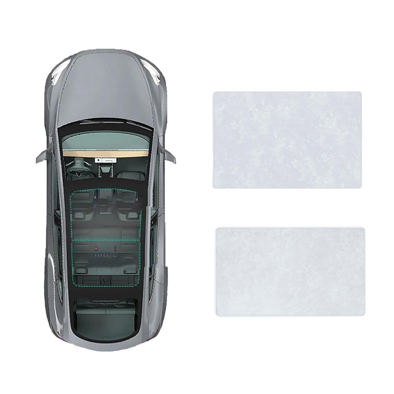 Für Ford Edge 2015-2022 Auto-Schiebedach-Beschattung,Dach Wärme Isolierung Anti-UV Visier Auto Zubehör,B-Gray white Suede von ANRAM