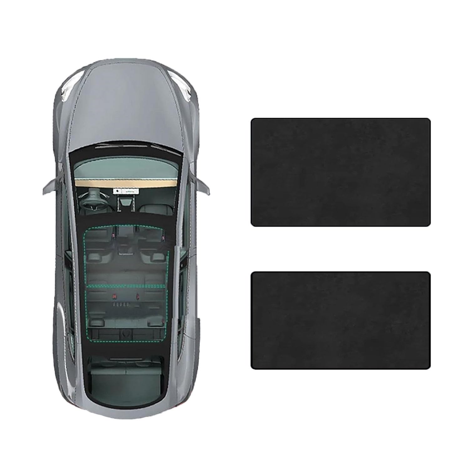 Für Lincoln Corsair 2020- Auto-Schiebedach-Beschattung,Dach Wärme Isolierung Anti-UV Visier Auto Zubehör,D-Black Suede von ANRAM