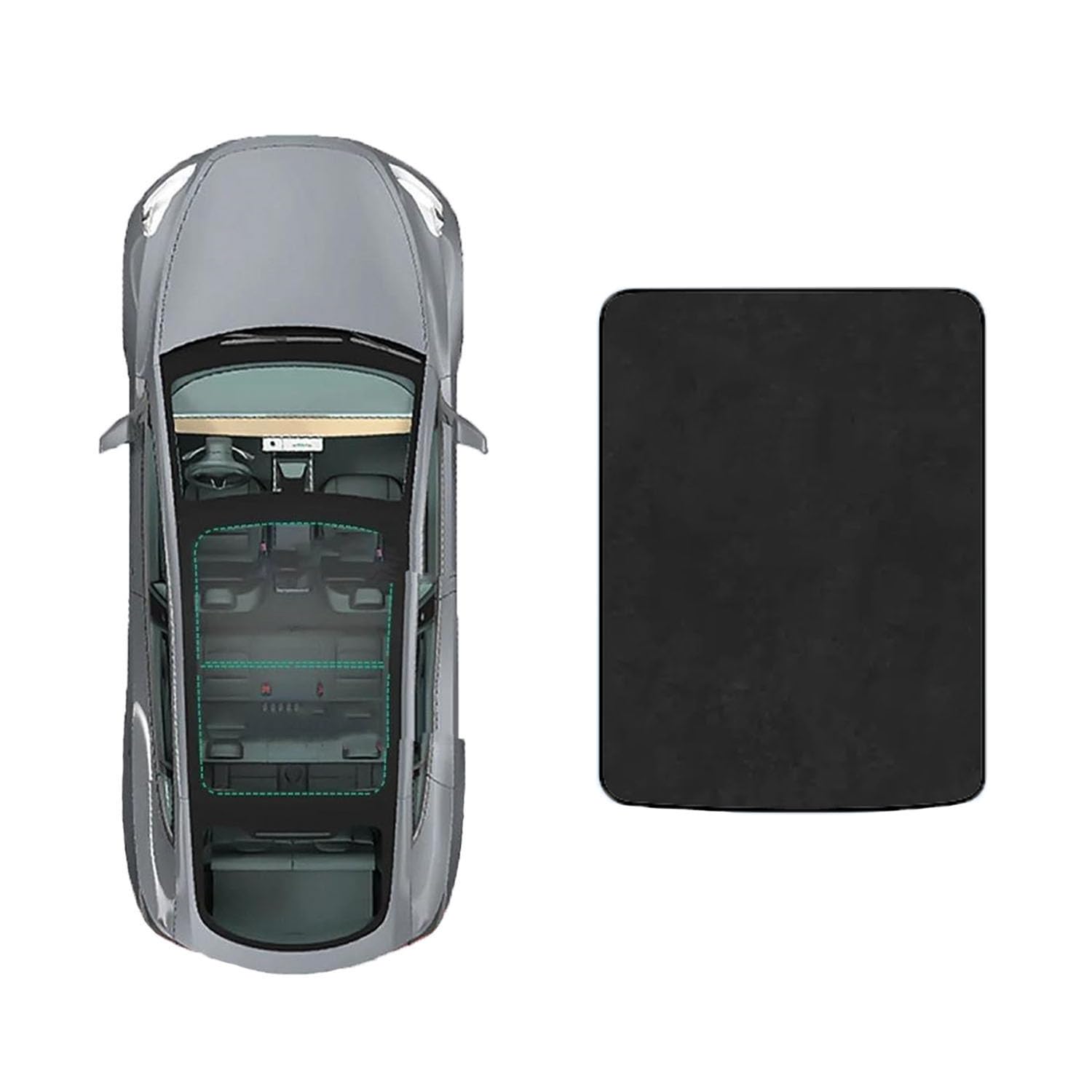 Für Nissan Venucia V 2021- Auto-Schiebedach-Beschattung,Dach Wärme Isolierung Anti-UV Visier Auto Zubehör,D-Black Suede von ANRAM