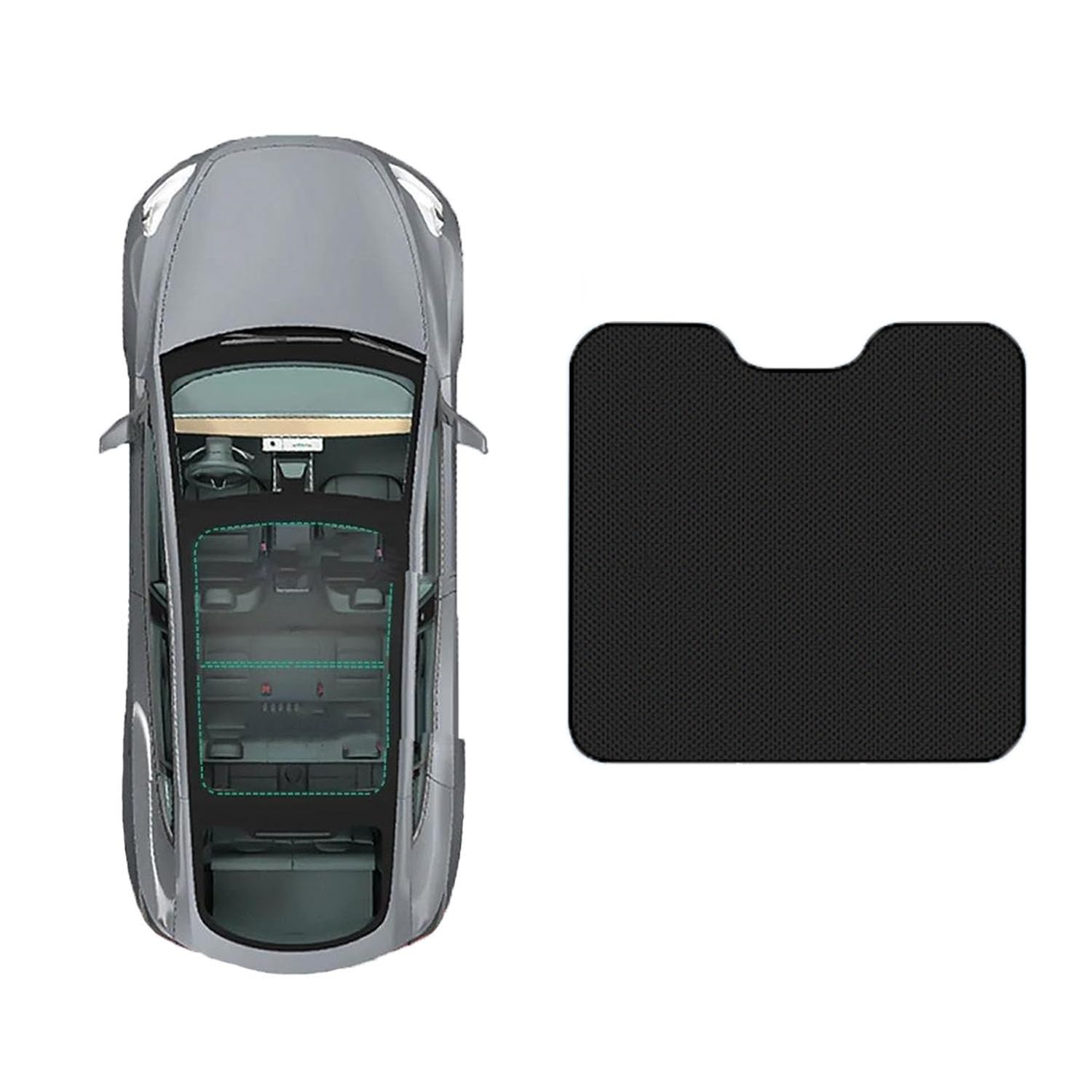 Für Volvo C40 2022- Auto-Schiebedach-Beschattung,Dach Wärme Isolierung Anti-UV Visier Auto Zubehör,C-Black regular Style von ANRAM