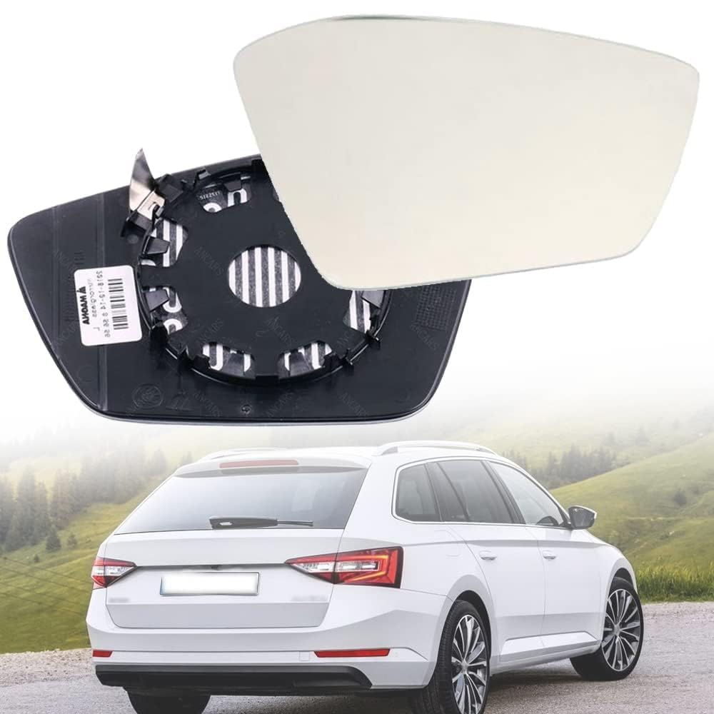 Rückspiegelglas Für Skoda Superb I II III Mk 1/2/3 2015-2020,Auto Seitenspiegel Glas Spiegel Beheiztes Rückfahrglas Spiegel Tuning Ersatzteile,B-Right von ANRAM