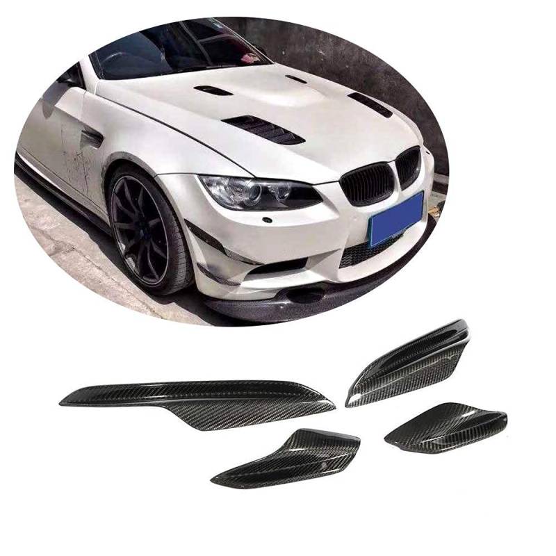 Spoiler Für Die Vordere Stoßstange des Autos Side Lip Canards Splitter Fins für BMW 3 Series E90 E92 E93 M3 2 Door 4 Door 2005-2013,Frontstoßstangen Lippensplitter Auto Zubehör von ANRAM