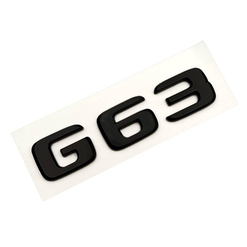 ANUTE ABS-Kleber, glänzend schwarz, 3D-Auto-Buchstaben, Heckkoffer-Abzeichen, G63-Emblem-Aufkleber, kompatibel mit Mercedes Benz G63 AMG W463 W464 Zubehör von ANUTE