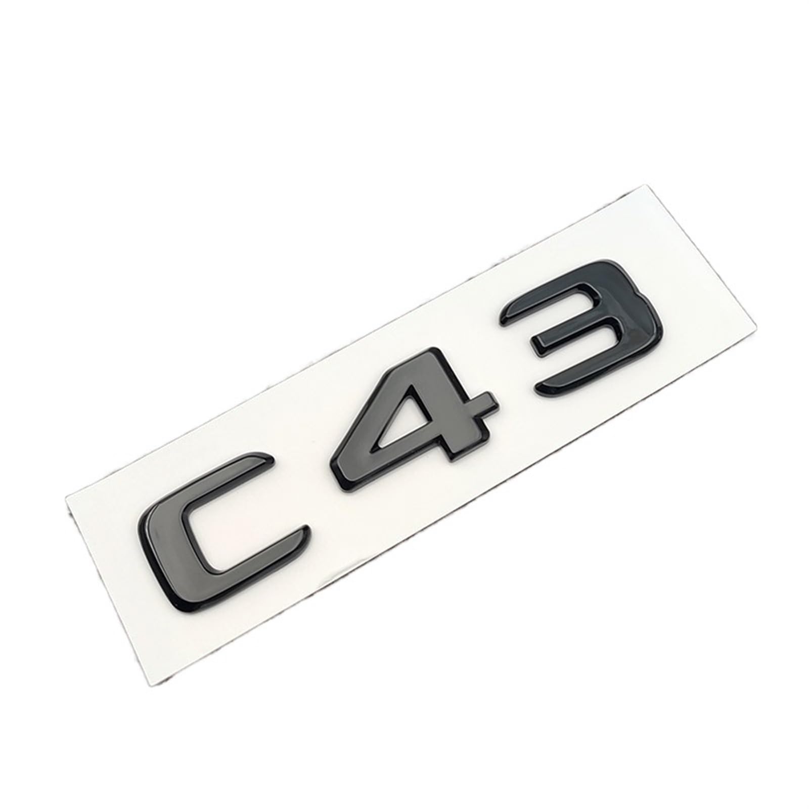 ANUTE ABS glänzend schwarz 3D-Autobuchstaben for den hinteren Kofferraum, Emblem, Abzeichen, Logo, C43-Autoaufkleber, kompatibel mit Mercedes C43 AMG W205 W204 W203 Zubehör von ANUTE