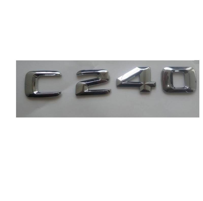 ANUTE Chrom 3D ABS-Kunststoff Kofferraum hinten Buchstaben Abzeichen Emblem Aufkleber Aufkleber passend for Mercedes Benz C-Klasse C240 von ANUTE