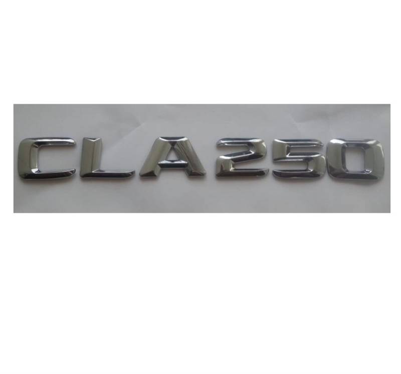 ANUTE Chrom 3D ABS Kunststoff Kofferraum hinten Buchstaben Worte Abzeichen Emblem Aufkleber Aufkleber passend for Mercedes Benz CLA Klasse CLA250 von ANUTE