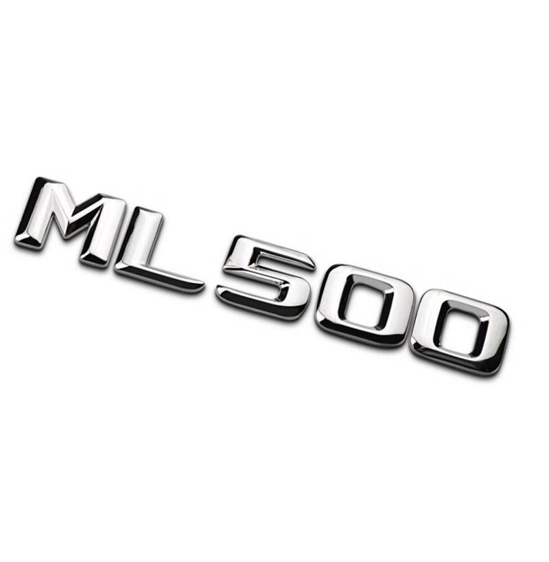 ANUTE Chrom glänzendes Silber ML 500 "Auto Kofferraum hinten Buchstaben Wort Abzeichen Emblem Brief Aufkleber Aufkleber passend for Mercedes Benz ML Klasse ML500 von ANUTE