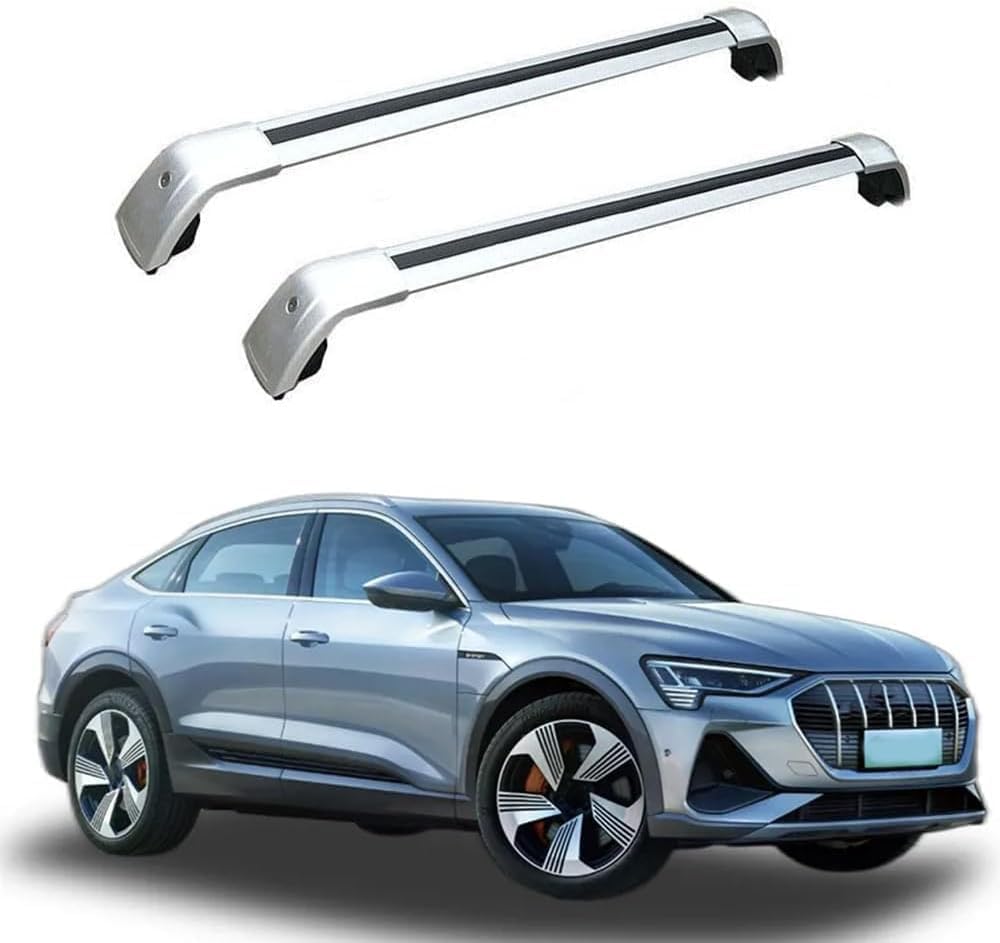 2 Stück Aluminium Dachträger für Audi E-Tron Sportback 2020, Aluminium Gepäckträger Diebstahlsicherung Dachboxen Dachgepäckablage von ANYANH