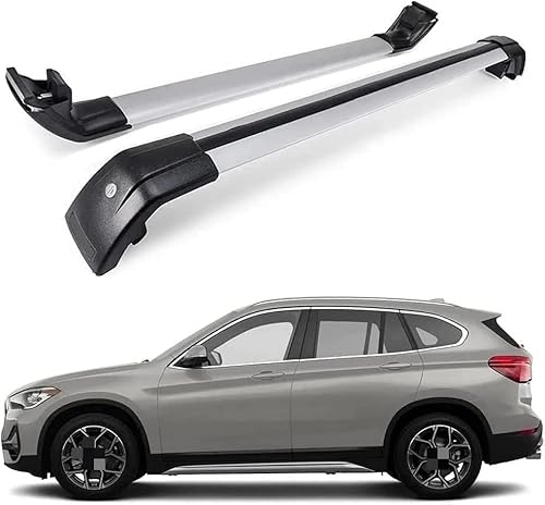 2 Stück Aluminium Dachträger für BMW X1 F48 2016-2021, Aluminium Gepäckträger Diebstahlsicherung Dachboxen Dachgepäckablage von ANYANH