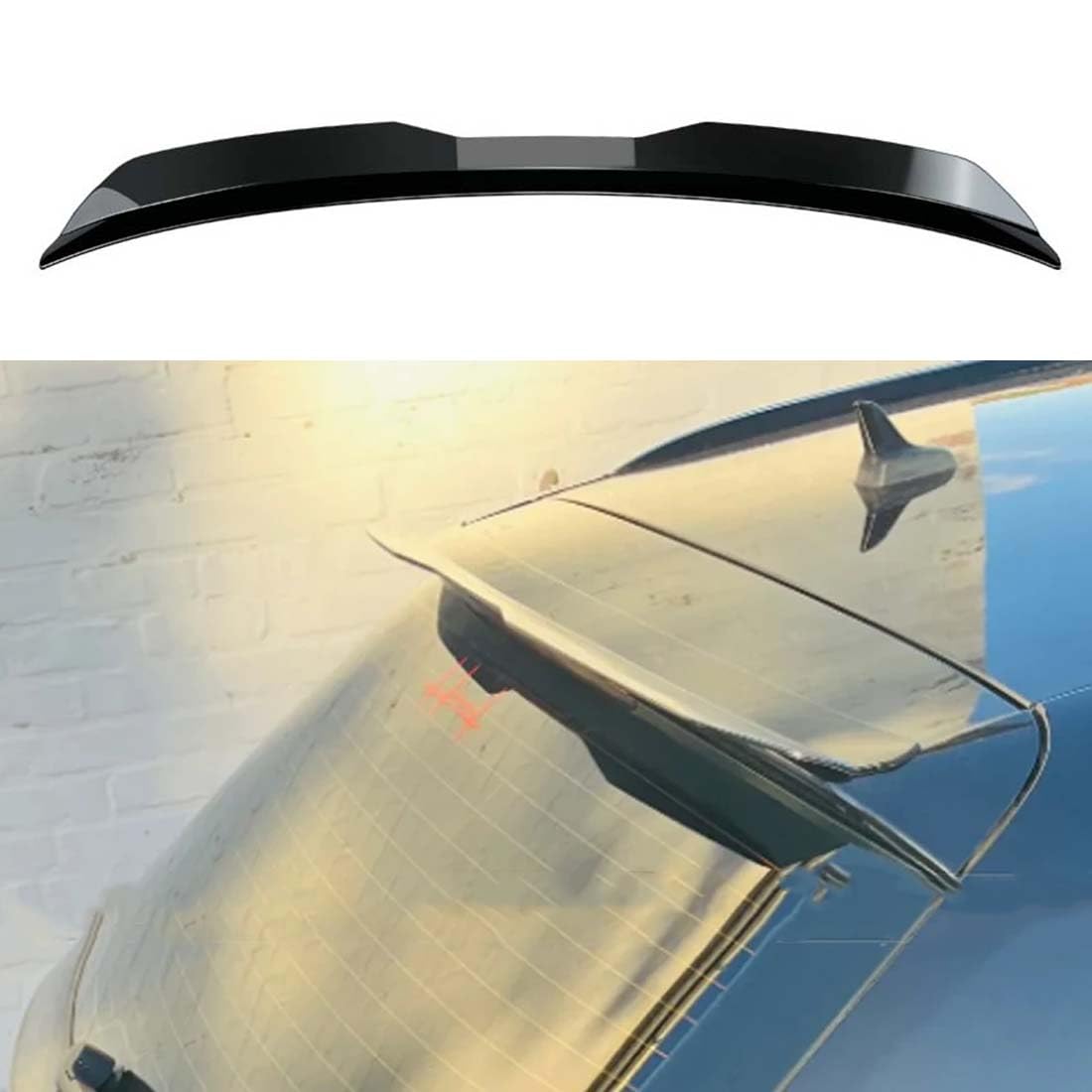 Auto-Dachspoiler für Audi A4 B8 8.5 Avant/Allroad 2008-2016, ABS-Heckflügel-Heckklappen-Lippenaufkleber, Auto-Dekorationszubehör,Gloss Black von ANYTOY