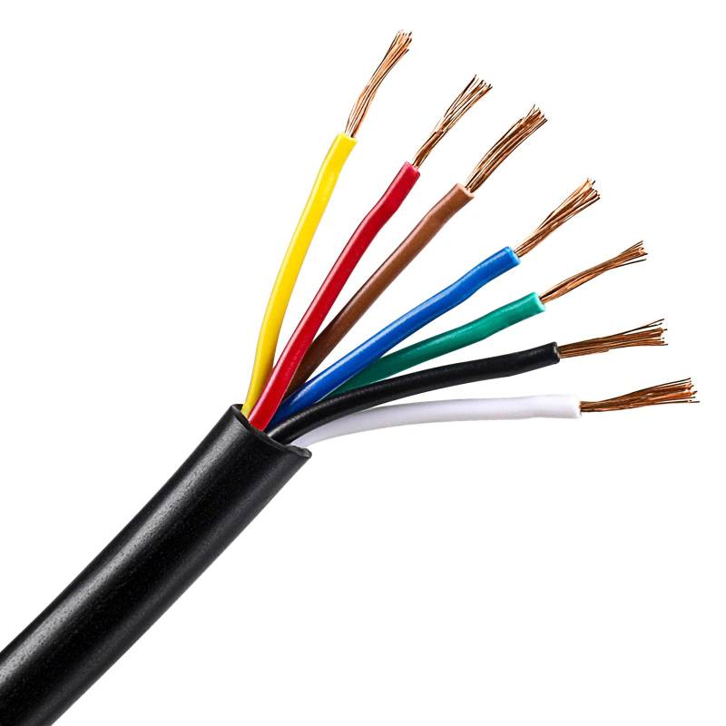 AOHEWEI 7 Adriges Kabel für Anhänger 5m Schwarz Anhänger Kabel 7 Polig für Wohnwagen LKW PKL Industrie (7 adriges Kabel) von AOHEWEI