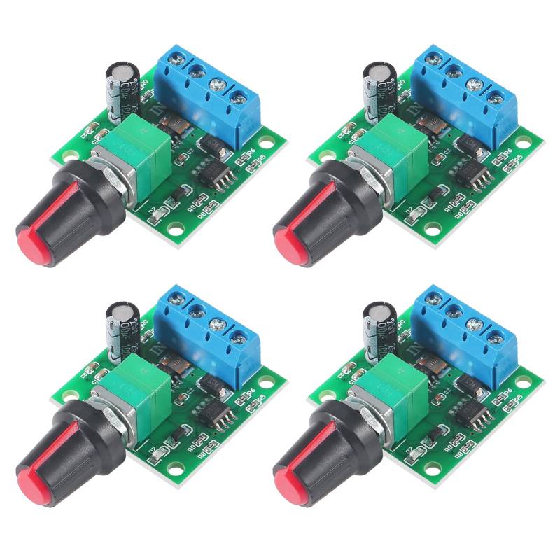 AOICRIE 1,8 V 3 V 5 V 6 V 7,2 V 12 V 2A PWM Motor-Drehzahlsteller,DC drehzahlregler 12v,Motordrehzahl Schalter Controller Led Volt Regler Speed Controller (4PCS) von AOICRIE