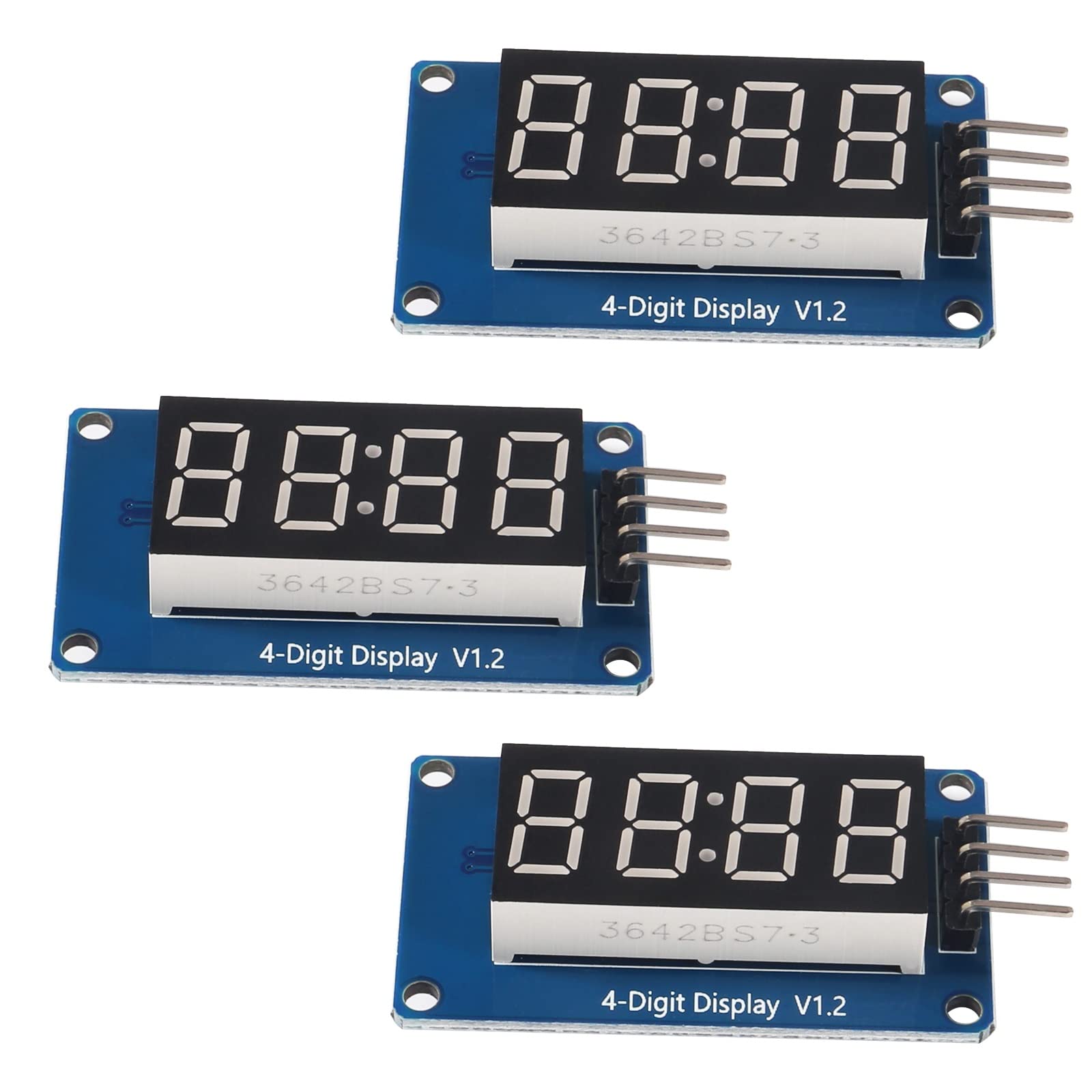 AOICRIE 4 Bit Digital Tube LED 7-Segment Display Modul mit Clock Display TM1637 kompatibel mit for Arduino und for Raspberry Pi (3PCS) von AOICRIE