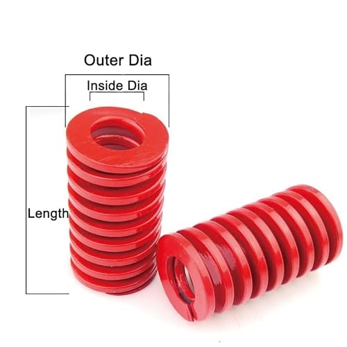 1Pcs Red Mold sterben Kompressionsfeder Medium Load Stamping Springs for Hardware-Montage Außendurchmesser 40 mm Innendurchmesser 20 mm Stahl(100mm) von AOIMBNQC