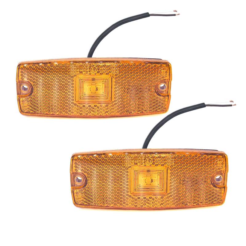 AOJO Gelb Seitenmarkierungsleuchte LED 12V 24V, Orange Begrenzungsleuchte für Anhänger, LKW, Wohnwagen - Inkl.Schrauben (Gelb-2Pack) von AOJO