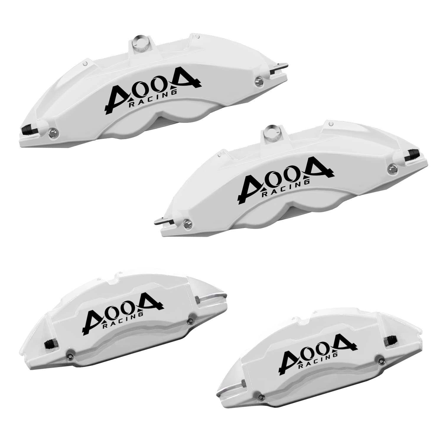 AOOA RACING Aluminium-Bremssattelabdeckung mit schwarzem Schriftzug, passend für Tesla Model 3 Long Ranger (4er-Set) von AOOA RACING