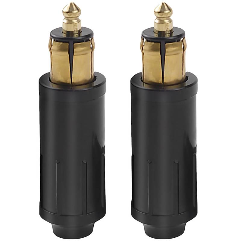 2 Stück Zigarettenanzünder Stecker, 12v Stecker 2 Polig Passt in Jede Europäische Din-Buchse Sowie in Autos, Lkws, Motorräder, Roller, Geländefahrzeuge(Schwarz) von AOUZOVLI