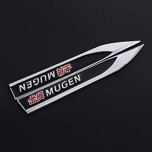 1 Paar 3D-Auto-Aufkleber aus Metall für Honda Mugen Accord Civic Crv City Jazz Hrv Civic 2011 (Mugen Stickers2) von AOWIFT