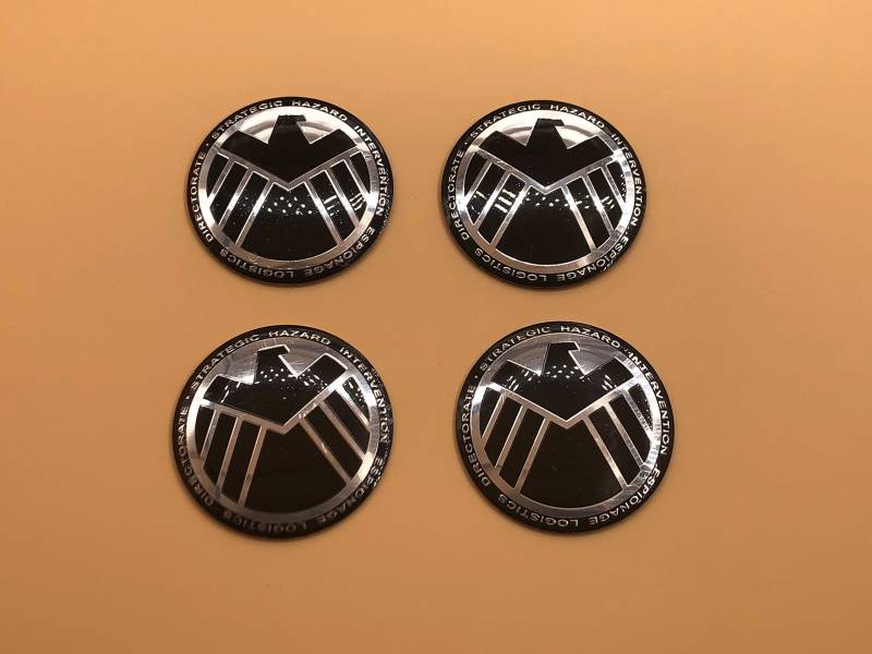 4 x Aufkleber für Radnabenkappen, „Agents of Shield“, 56 mm. von AOWIFT