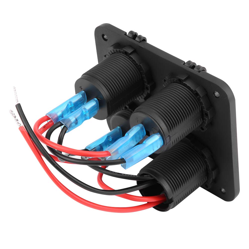 4-fach EIN/AUS-Kippschalter-Panel, Dual-USB-Ladegerät, Zigarettenanzünder-Buchse, Voltmeter für Fahrzeuge (Grünes Licht) von AOWINHIT