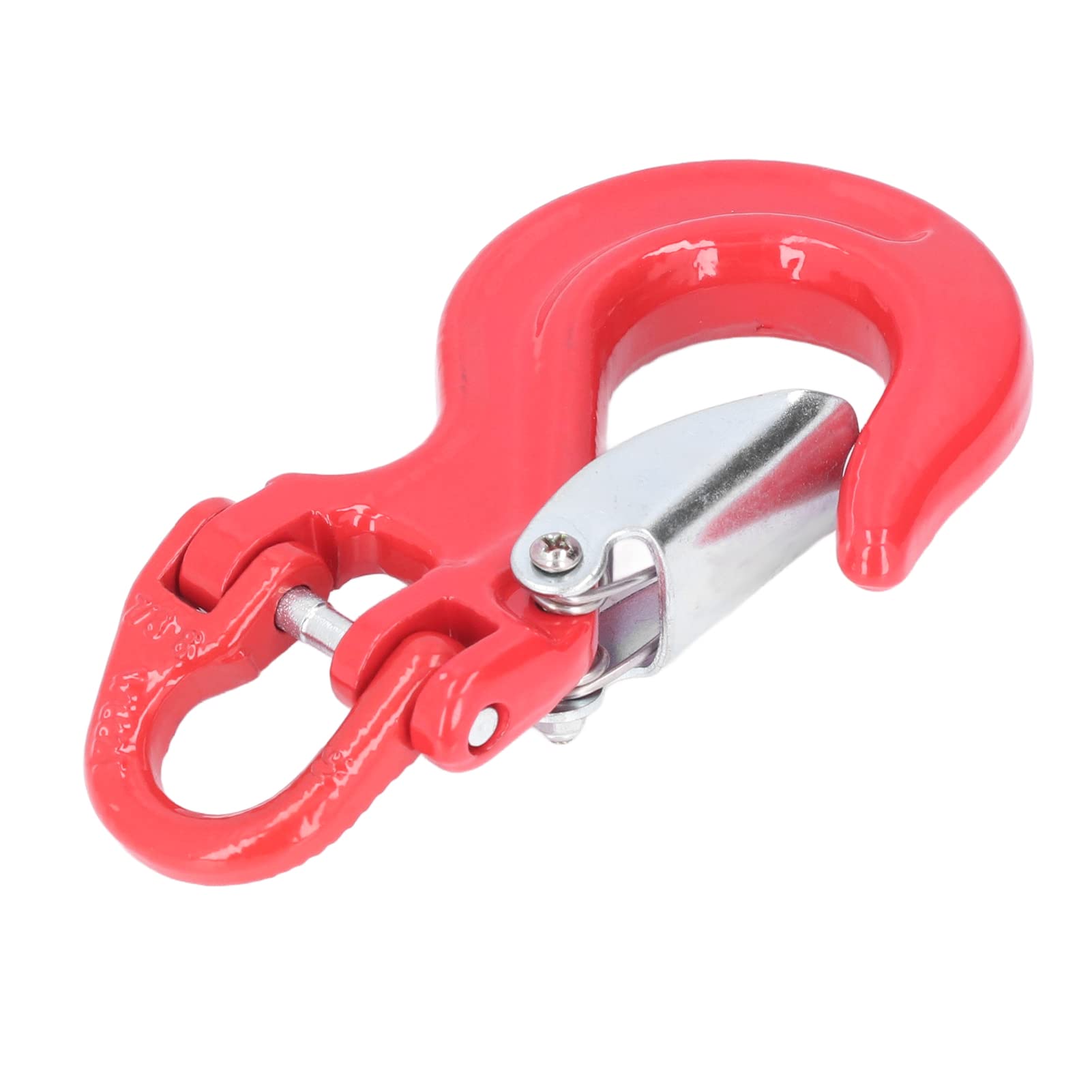 AOWINHIT Red 2T, Heavy Duty, 80 Stahl, Universal, Winch Trailer Safety Clevis Haken mit Verriegelung Zum Abschleppen, Lastschlinge und Kompaktem Kran von AOWINHIT