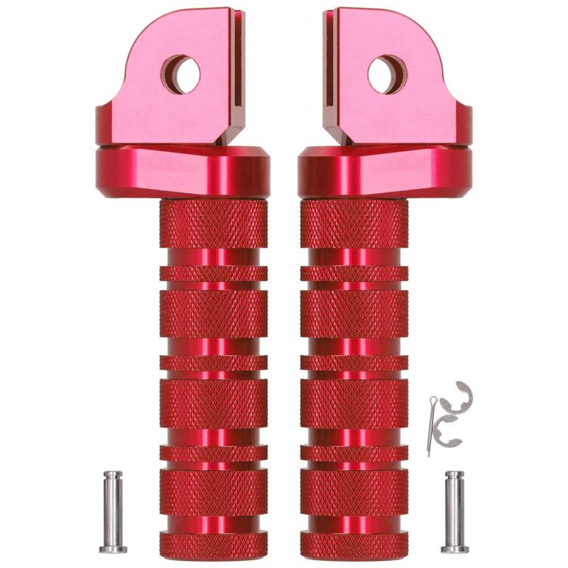 Motorrad-Vorderfuß-PEG-REST-CNC-Aluminiumzubehör, Kompatibel mit MT-03 MT-07 MT-09 MT-10 MT-25, Autocycle-Pedale Modifikations-Frontfuß- (C (rot)) von AOWINHIT