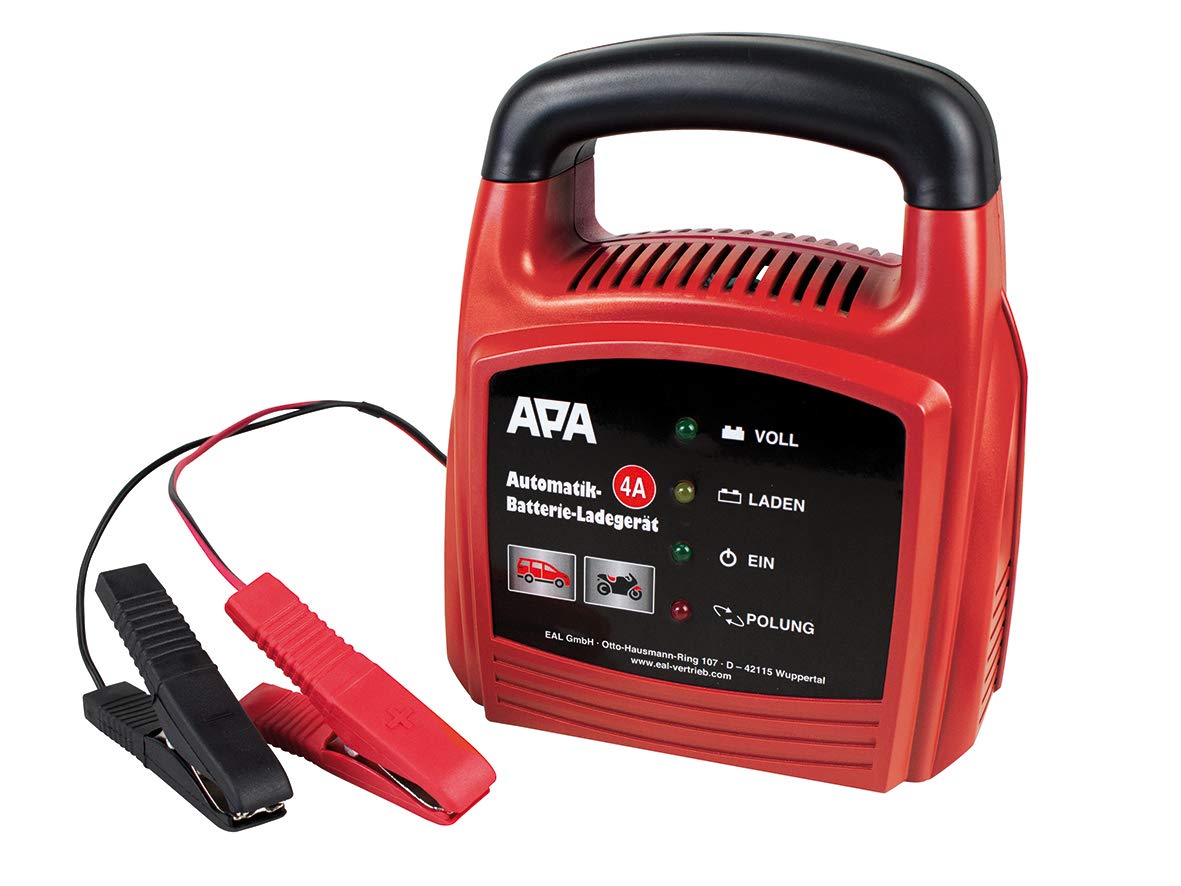 APA 16626 Automatik Batterie-Ladegerät, automatische Sicherung, Erhaltungsmodus, 12 V, 4A von APA