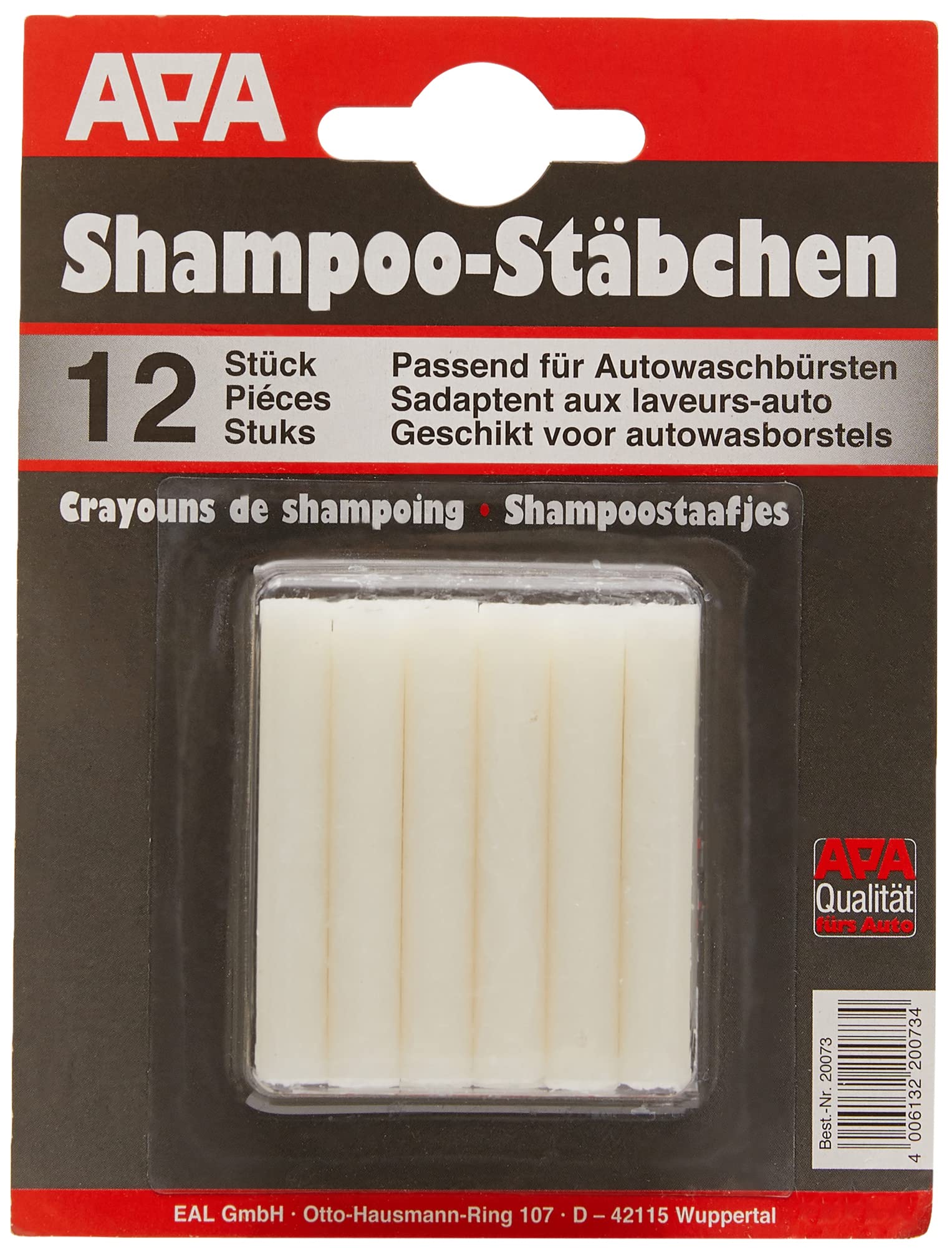 APA 20073 Shampoo-Stäbchen, für Waschbürste, 12 Stück von APA