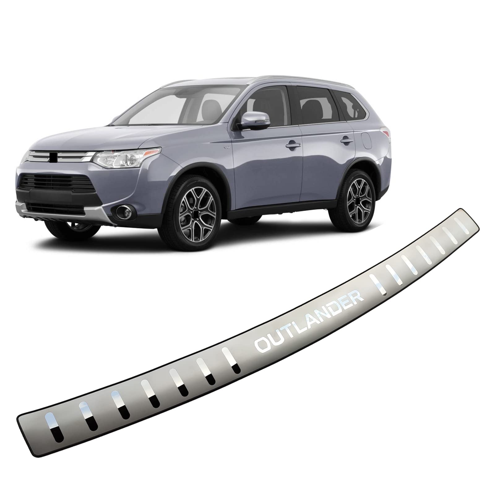 APEXRA Auto-Hecktür-Stoßstangenschutz, Edelstahl, für Mitsubishi Outlander 2013–2016, Zubehör, Autoteile, Heckklappe, Kofferraum, Schwellerabdeckung, Schutzleiste von APEXRA