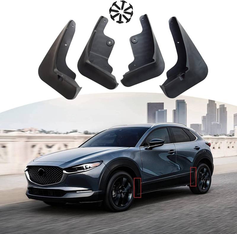 APEXRA Auto Schmutzfänger Kit, für Mazda CX30 Zubehör, CX-30 Schmutzspritzschutz Vorne und Hinten 4-teiliges Set 2020 2021 2022 von APEXRA