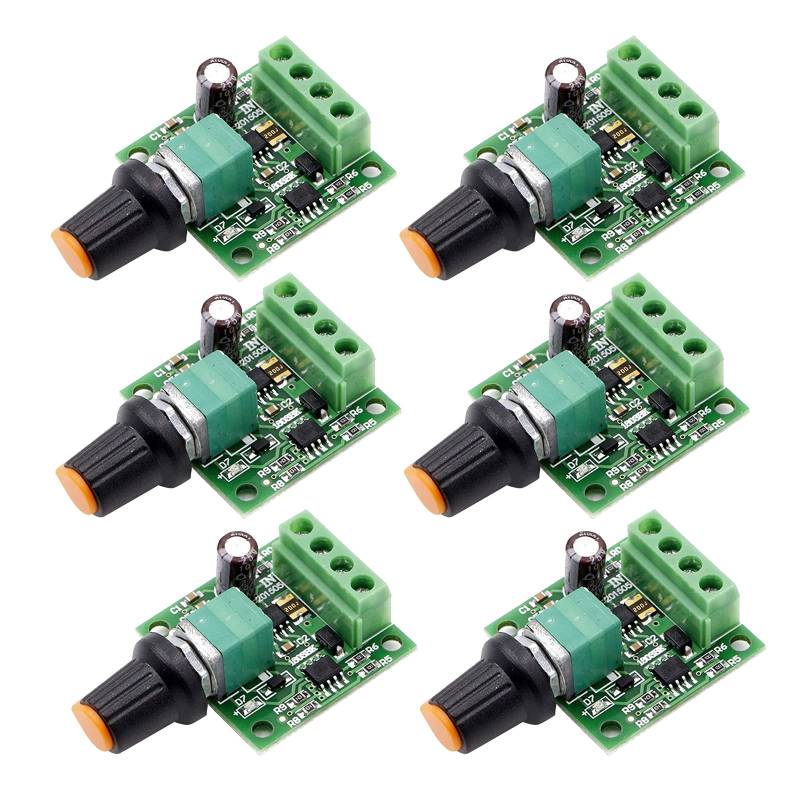 APKLVSR 6PCS PWM Motor Drehzahlsteller, Niederspannungs Motorsteuerung Motordrehzahl Schalter Dimmer mit Drehzahlregler, DC 1.8v 3v 5v 6v 7.2v 12v 2A 30W von APKLVSR