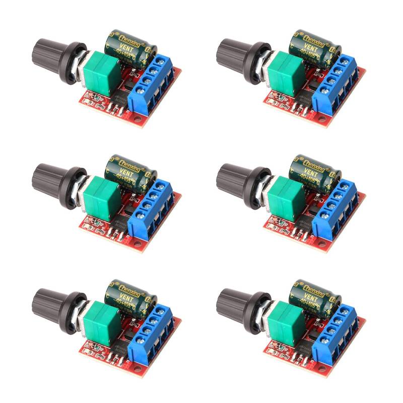 Mini Motor Drehzahlsteller PWM, DC 5V-35V 5A Einstellbar Kontroller Geschwindigkeitsregler Switching Build, 6V 12V 24V Variable Spannungsregler Dimmer Governor mit LED-Anzeige von APKLVSR