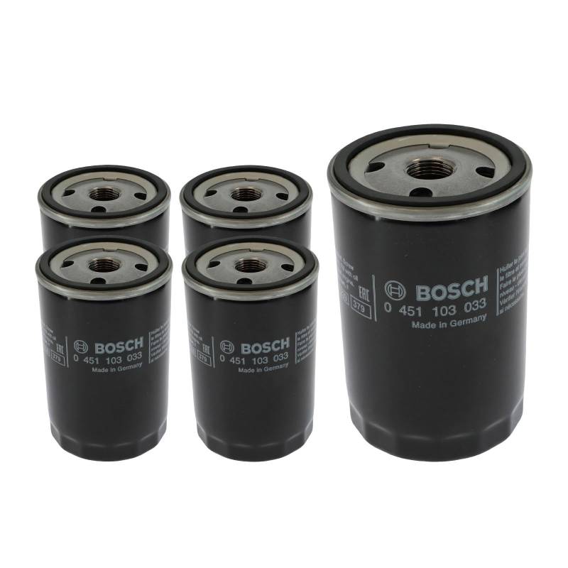 5x 0 451 103 033 Ölfilter Kompatibel mit Golf I 17 1.1L-1.8L 1974-1984 Golf II 19E 1G1 1.0L-1.8L 1983-1992 Golf III 1H1 1.8L-2.0L 1991-1994 Polo 86 80 86C 0.8L-1.3L 1975-1992 von APM-Autoteile